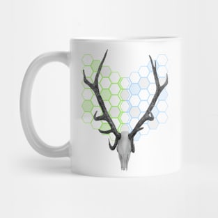 Stag Antlers Hexagon Pattern Mug